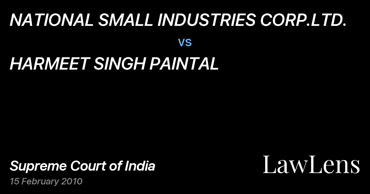 Preview image for NATIONAL SMALL INDUSTRIES CORP.LTD. vs. HARMEET SINGH PAINTAL