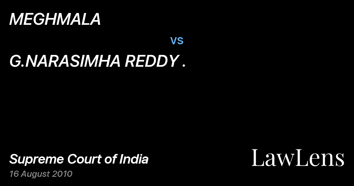 Preview image for MEGHMALA vs. G.NARASIMHA REDDY .