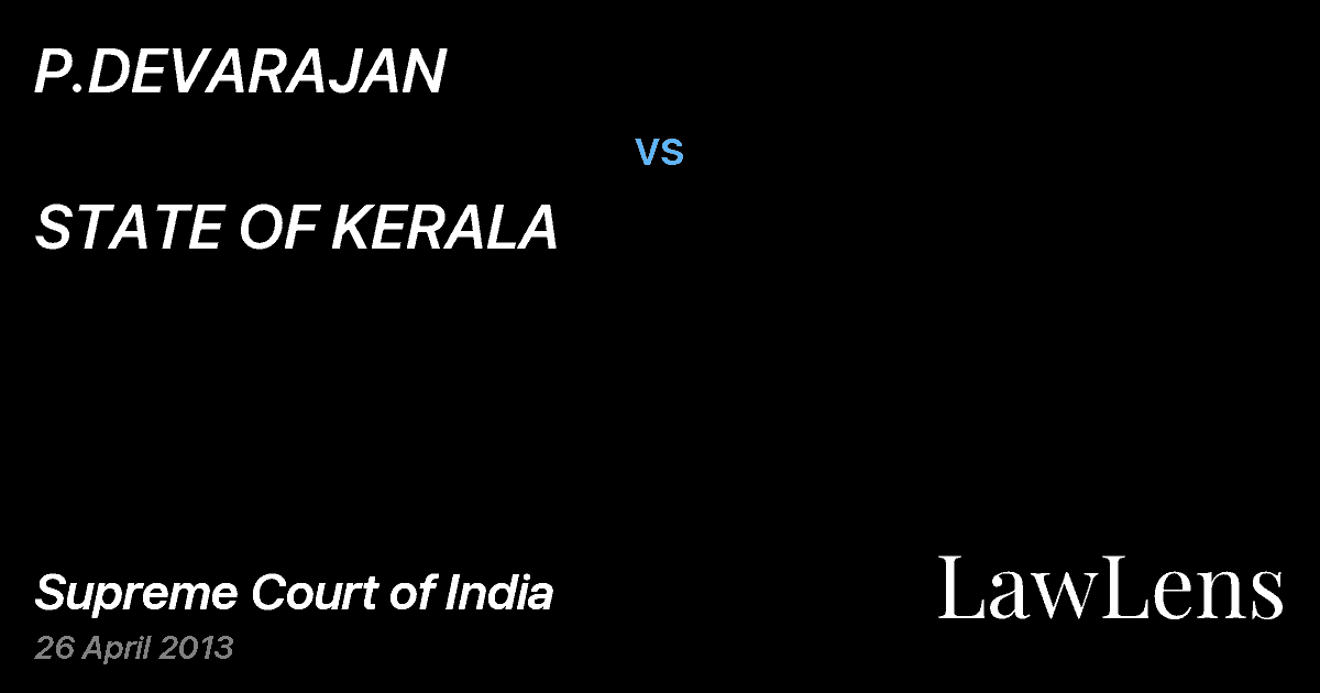 Preview image for P.DEVARAJAN vs. STATE OF KERALA