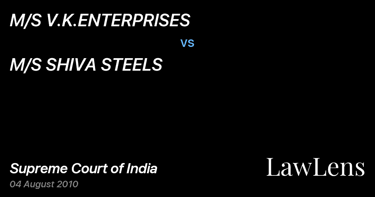 Preview image for M/S V.K.ENTERPRISES vs. M/S SHIVA STEELS