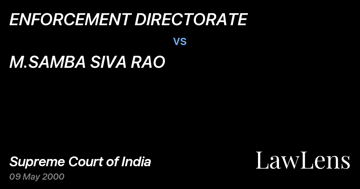 Preview image for ENFORCEMENT DIRECTORATE vs. M.SAMBA SIVA RAO