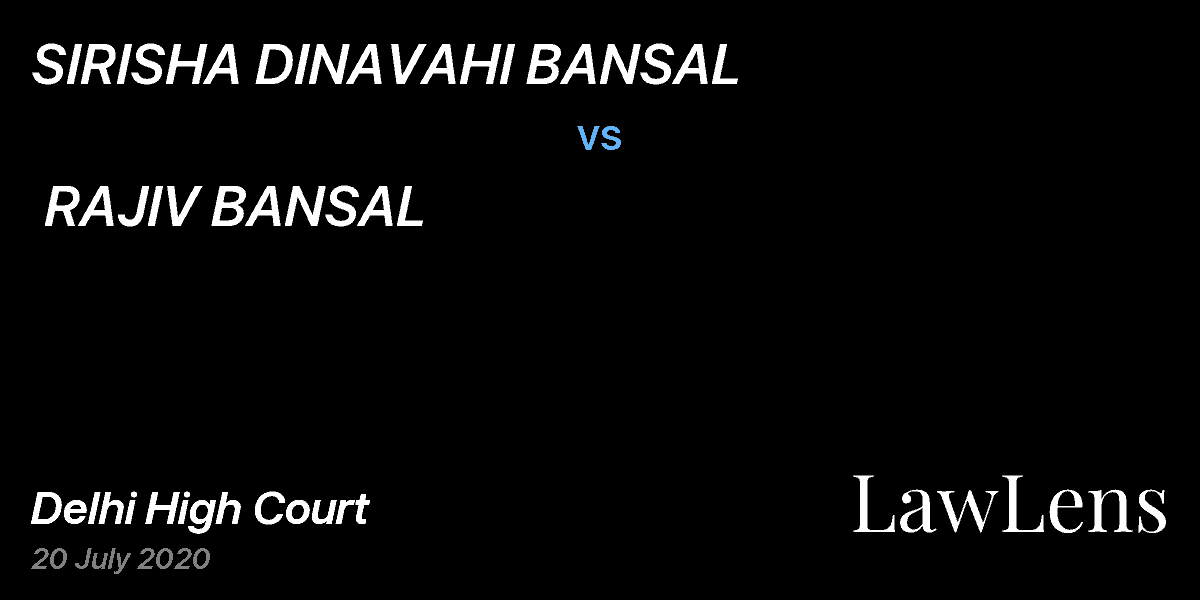 Preview image for SIRISHA DINAVAHI BANSAL  vs.  RAJIV BANSAL