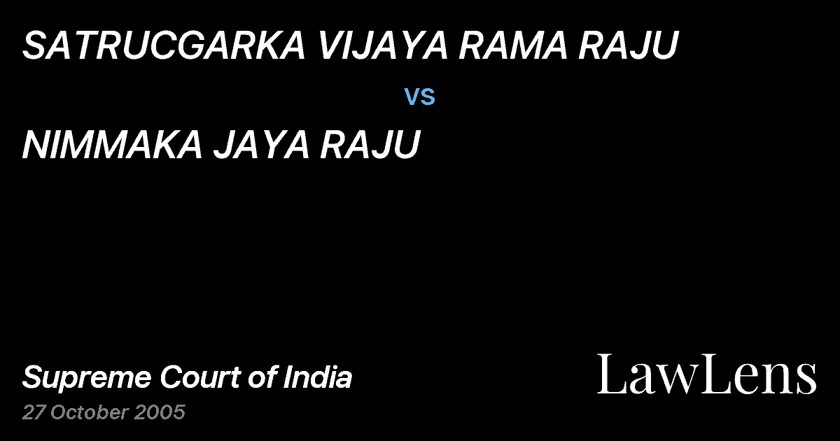 Preview image for SATRUCGARKA VIJAYA RAMA RAJU vs. NIMMAKA JAYA RAJU