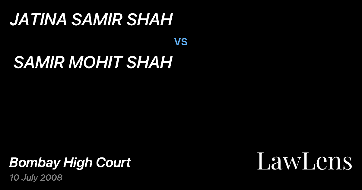 Preview image for JATINA SAMIR SHAH vs. SAMIR MOHIT SHAH