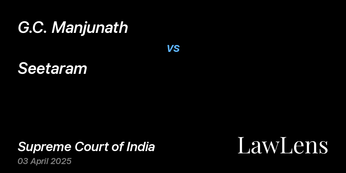 Preview image for G.C. Manjunath vs. Seetaram