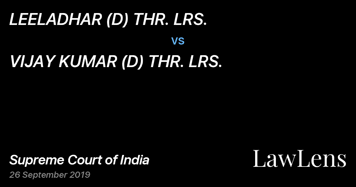 Preview image for LEELADHAR (D) THR. LRS. vs. VIJAY KUMAR (D) THR. LRS.