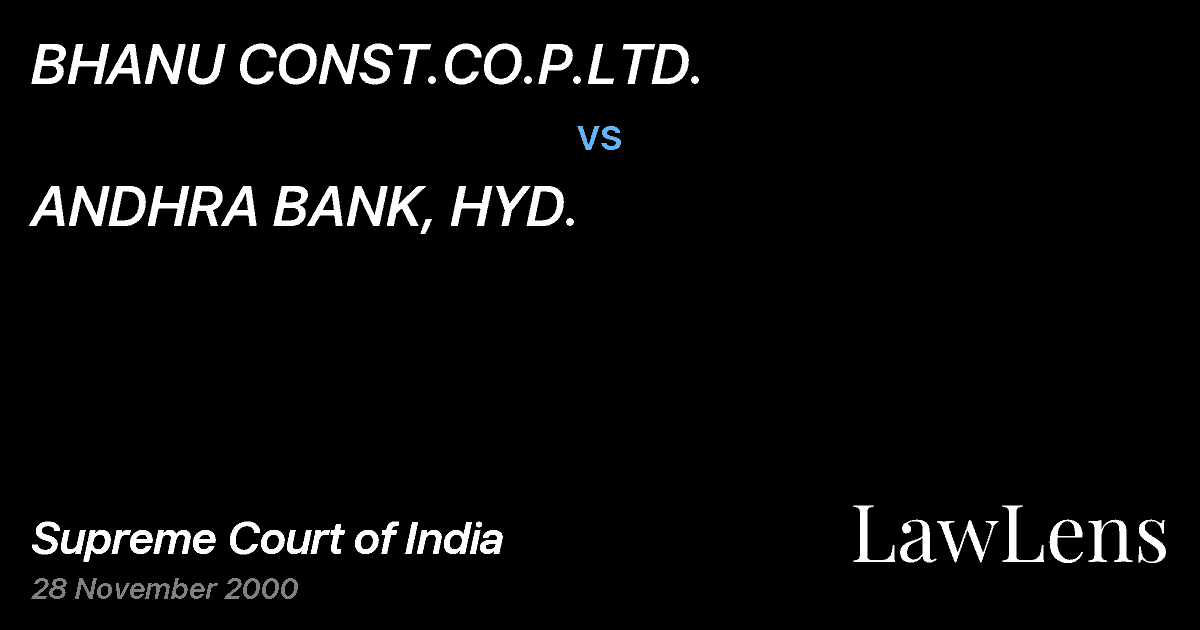 Preview image for BHANU CONST.CO.P.LTD. vs. ANDHRA BANK, HYD.