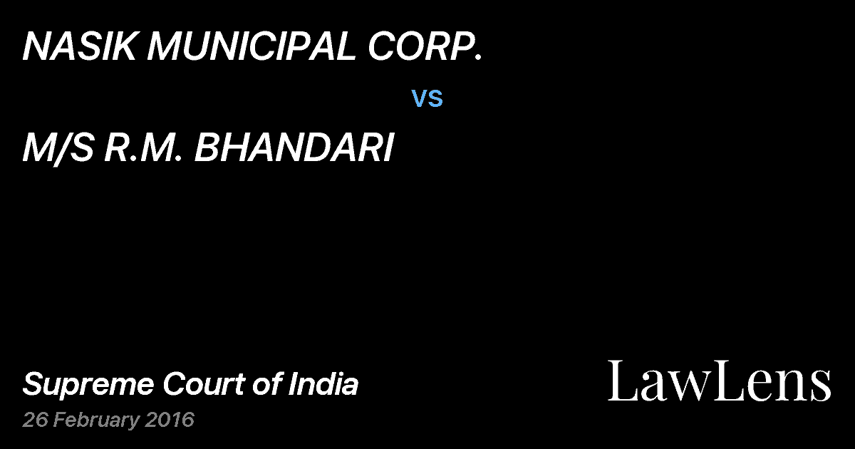 Preview image for NASIK MUNICIPAL CORP. vs. M/S R.M. BHANDARI