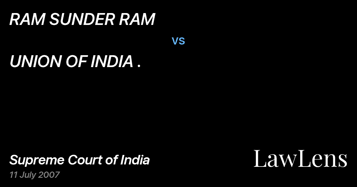Preview image for RAM SUNDER RAM vs. UNION OF INDIA .