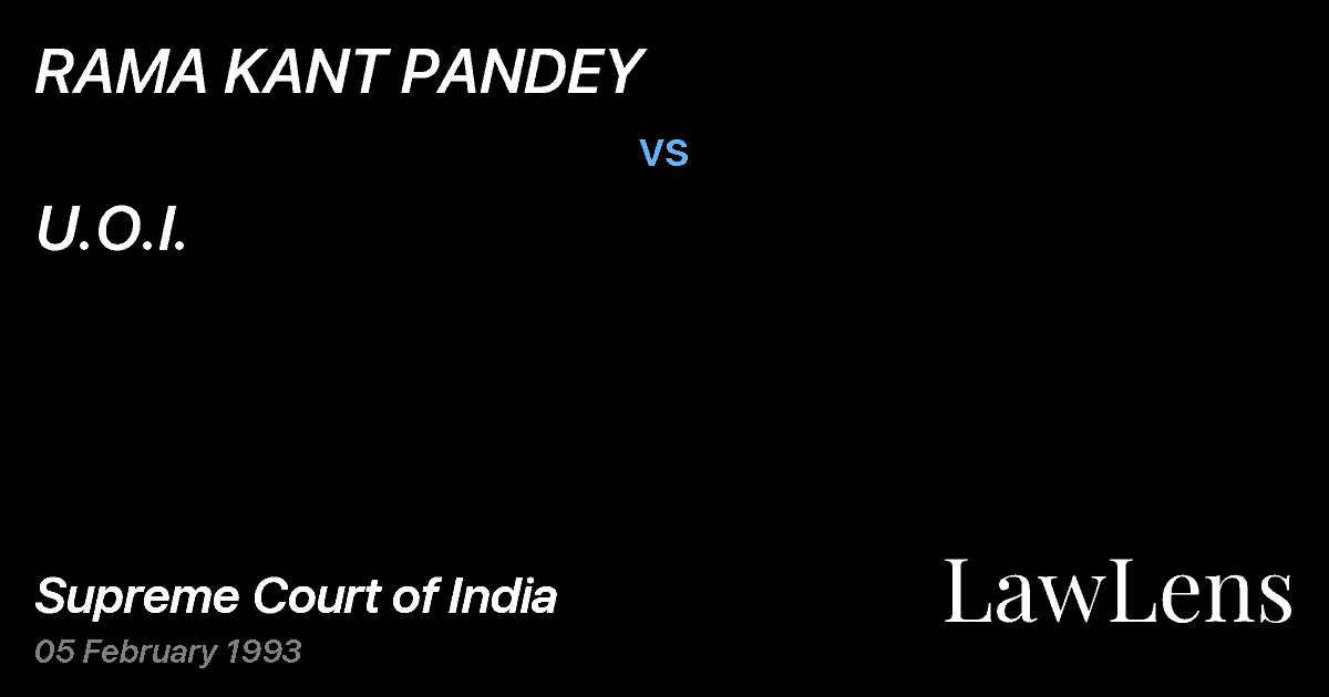 Preview image for RAMA KANT PANDEY vs. U.O.I.
