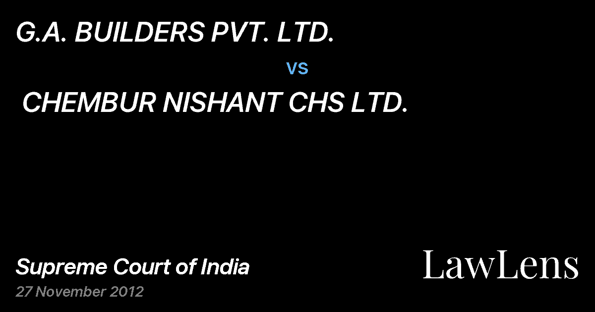 Preview image for G.A. BUILDERS PVT. LTD. vs. CHEMBUR NISHANT CHS LTD.