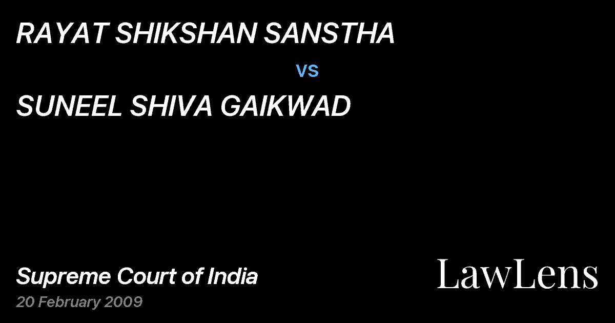 Preview image for RAYAT SHIKSHAN SANSTHA vs. SUNEEL SHIVA GAIKWAD