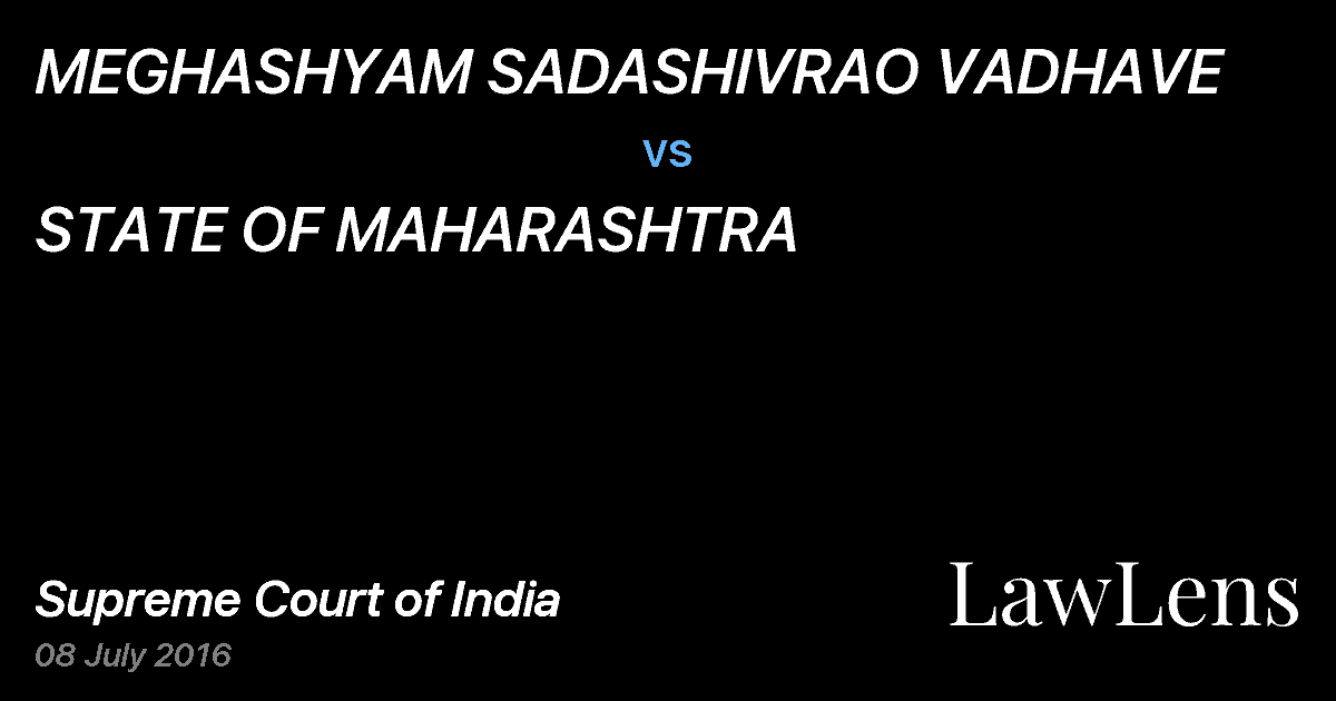 Preview image for MEGHASHYAM SADASHIVRAO VADHAVE vs. STATE OF MAHARASHTRA