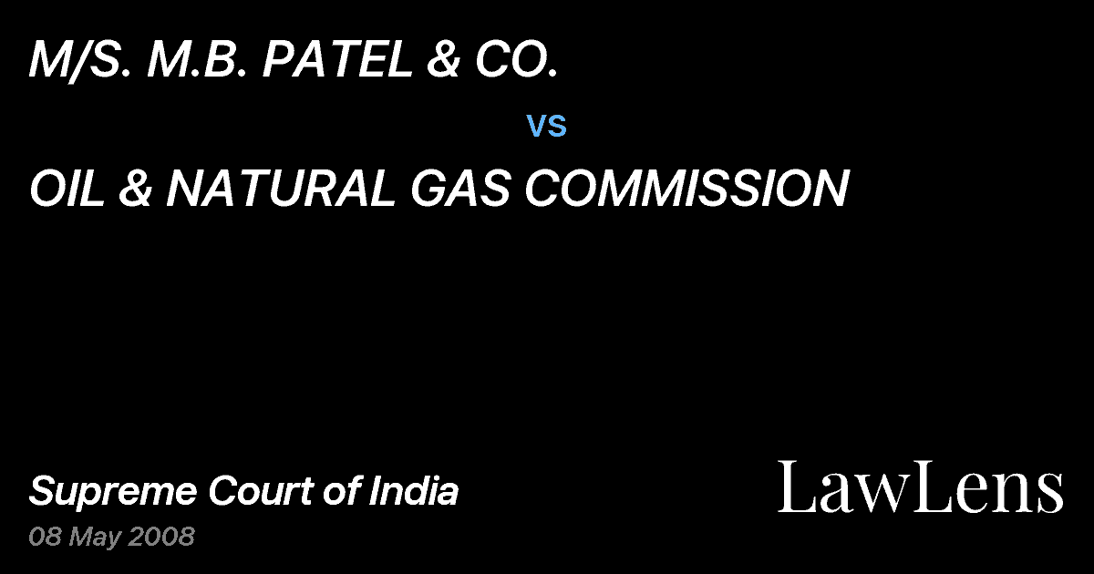 Preview image for M/S. M.B. PATEL & CO. vs. OIL & NATURAL GAS COMMISSION