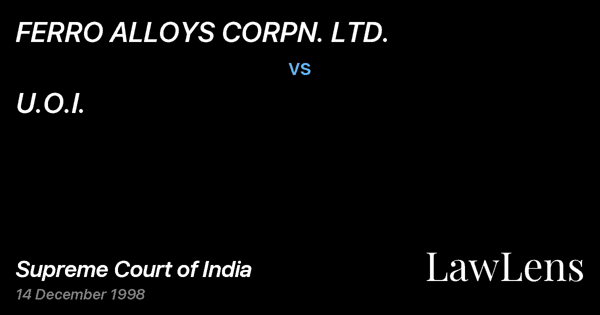 Preview image for FERRO ALLOYS CORPN. LTD. vs. U.O.I.