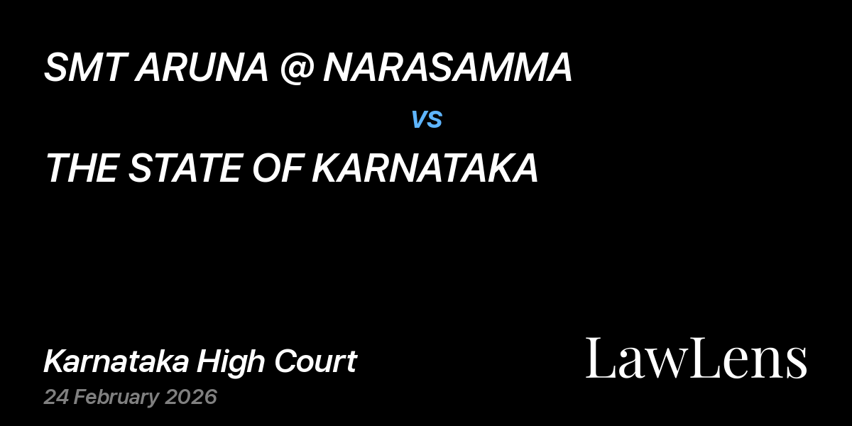Preview image for SMT ARUNA @ NARASAMMA vs. THE STATE OF KARNATAKA
