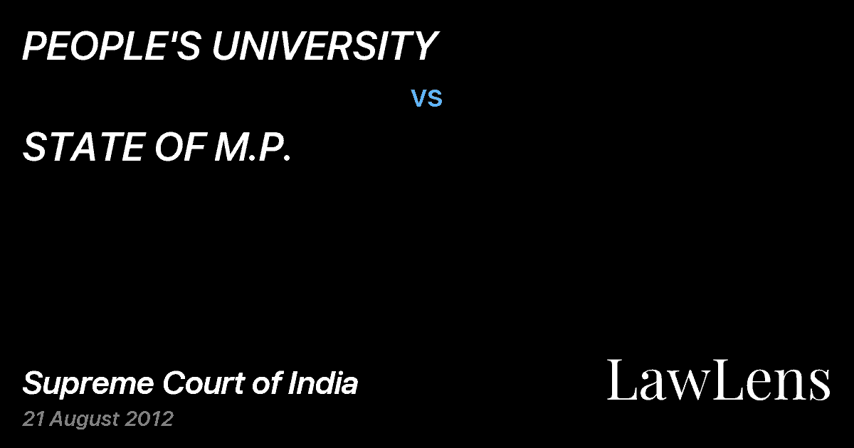 Preview image for PEOPLE'S UNIVERSITY vs. STATE OF M.P.