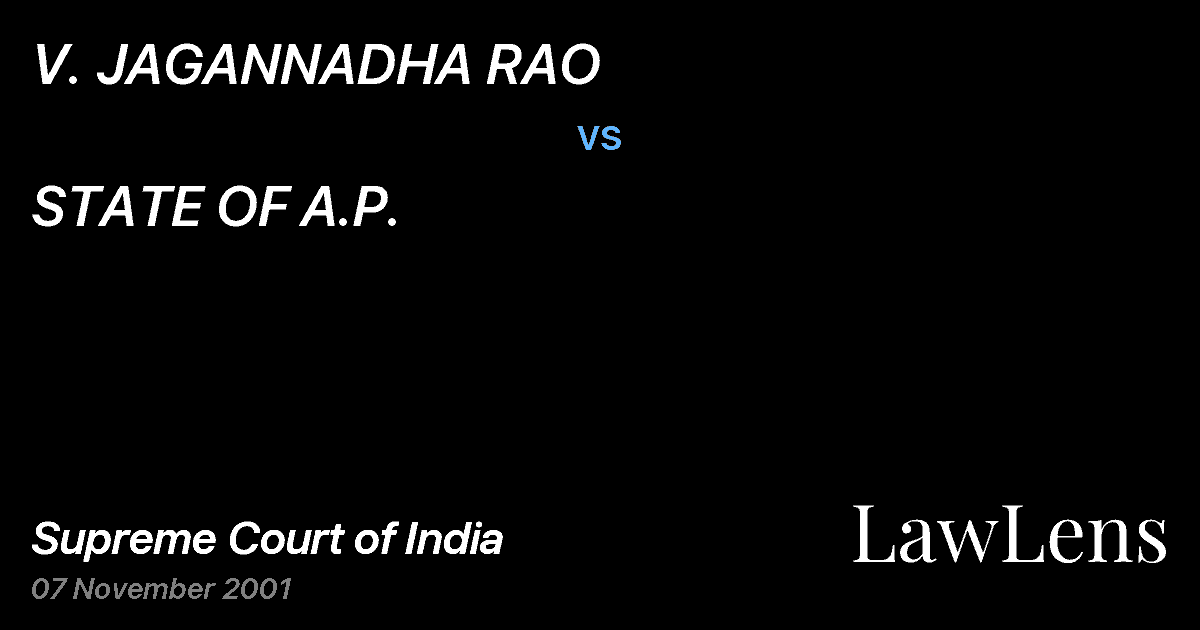 Preview image for V. JAGANNADHA RAO vs. STATE OF A.P.
