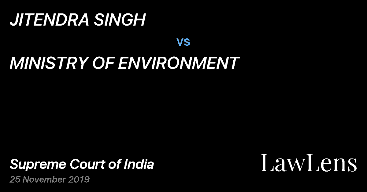 Preview image for JITENDRA SINGH vs. MINISTRY OF ENVIRONMENT
