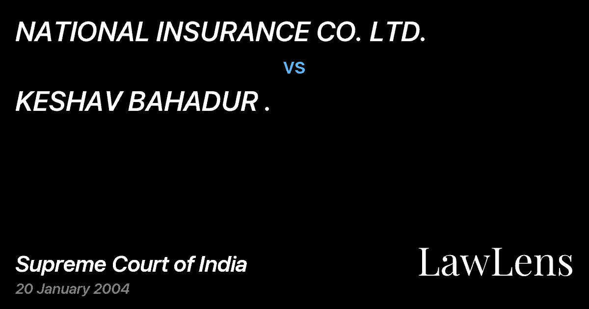 Preview image for NATIONAL INSURANCE CO. LTD. vs. KESHAV BAHADUR .