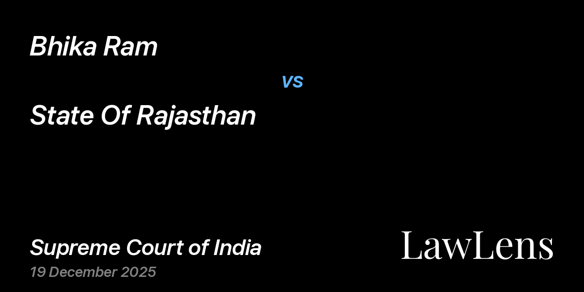 Preview image for Bhika Ram vs. State Of Rajasthan