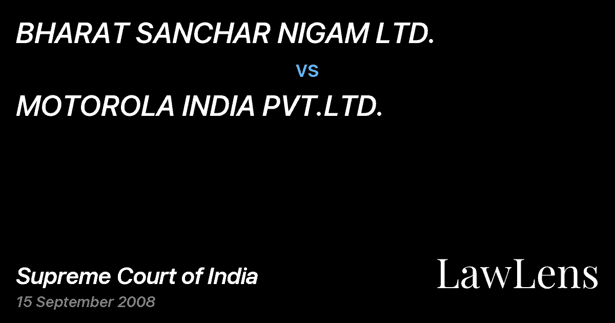 Preview image for BHARAT SANCHAR NIGAM LTD. vs. MOTOROLA INDIA PVT.LTD.