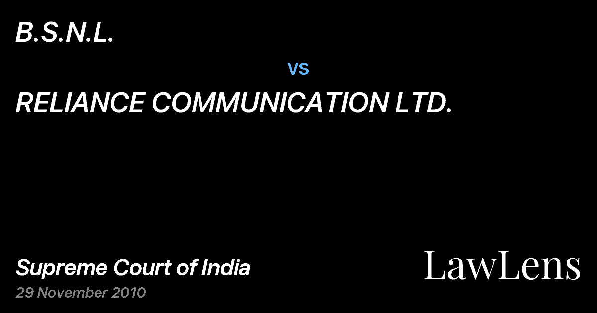 Preview image for B.S.N.L. vs. RELIANCE COMMUNICATION LTD.