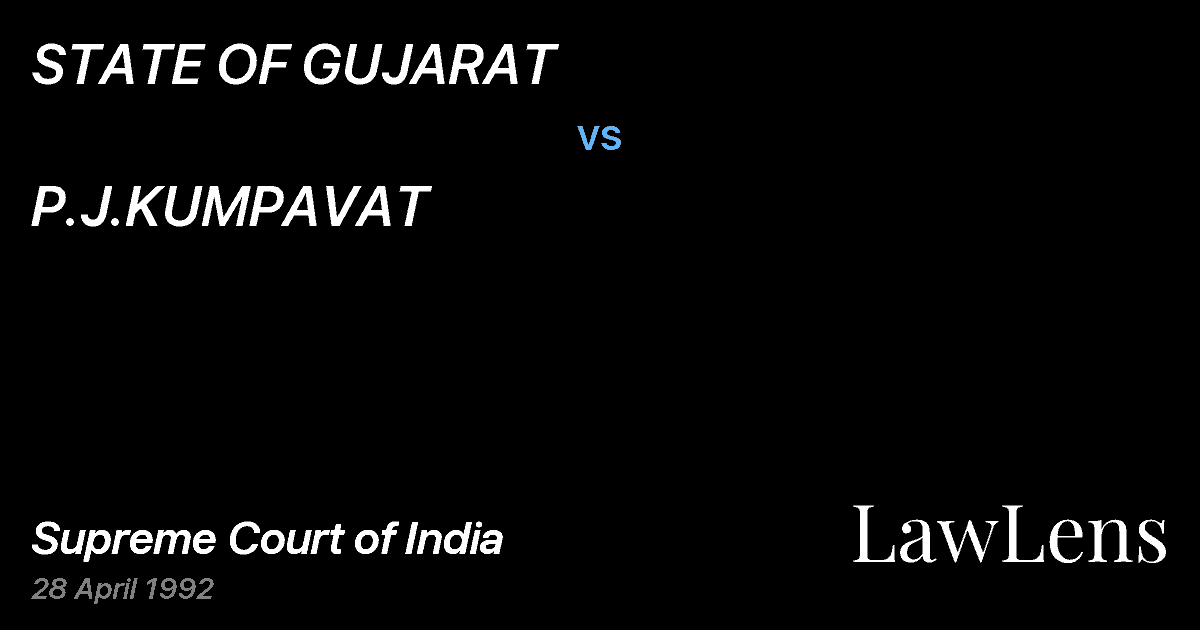 Preview image for STATE OF GUJARAT vs. P.J.KUMPAVAT