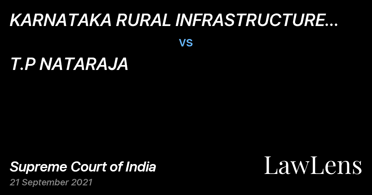 Preview image for KARNATAKA RURAL INFRASTRUCTURE DEVELOPMENT LIMITED vs. T.P NATARAJA