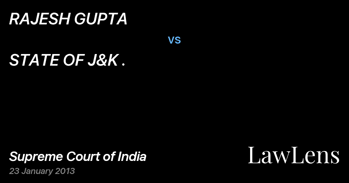 Preview image for RAJESH GUPTA vs. STATE OF J&K .