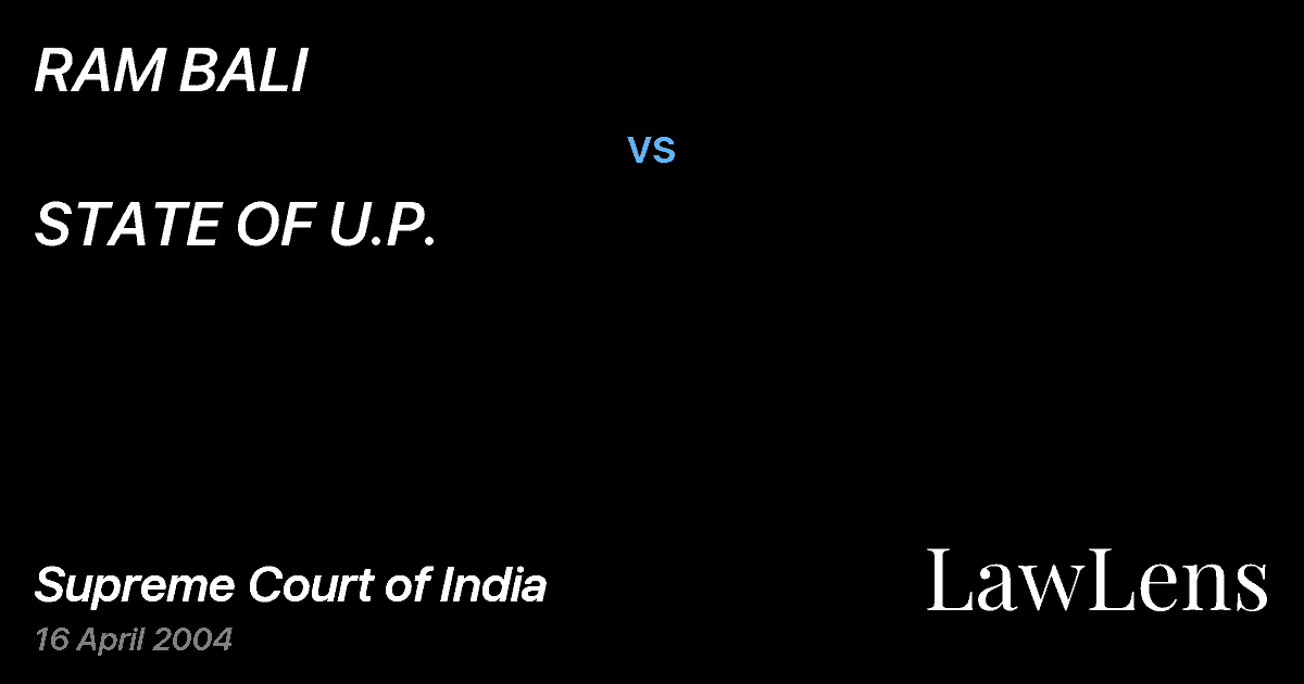 Preview image for RAM BALI vs. STATE OF U.P.