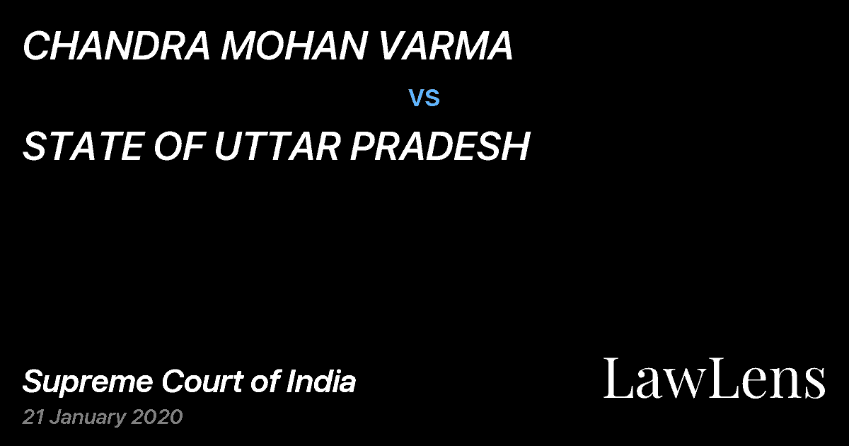 Preview image for CHANDRA MOHAN VARMA vs. STATE OF UTTAR PRADESH