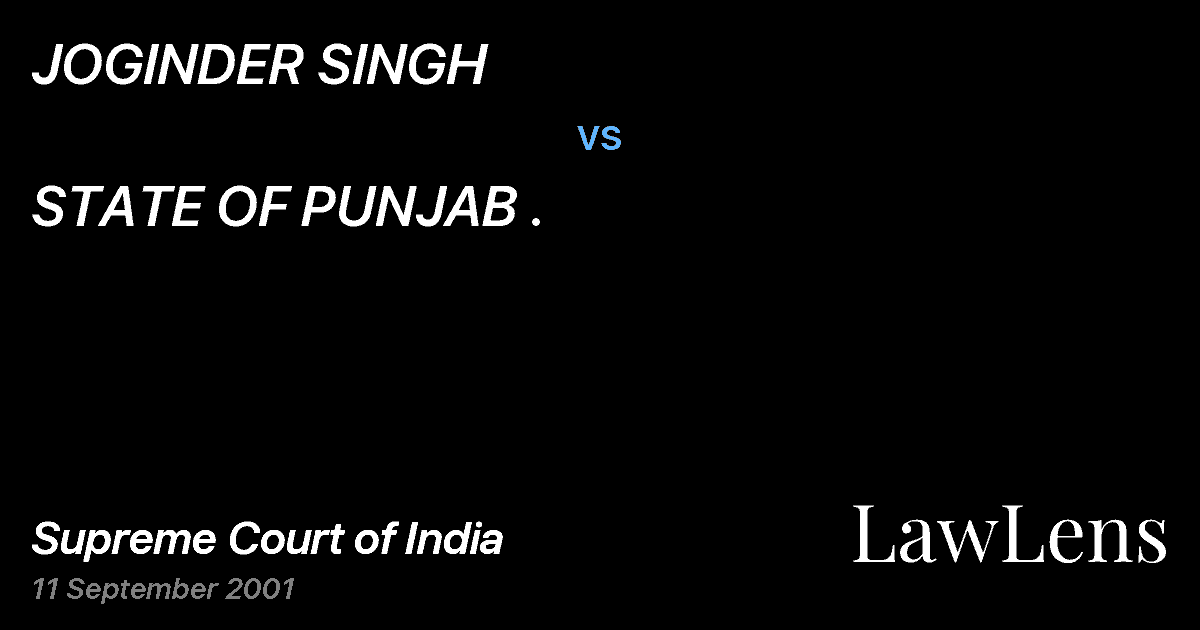 Preview image for JOGINDER SINGH vs. STATE OF PUNJAB .