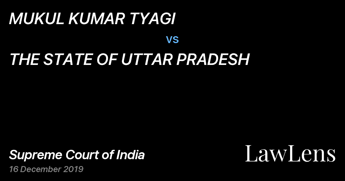 Preview image for MUKUL KUMAR TYAGI vs. THE STATE OF UTTAR PRADESH