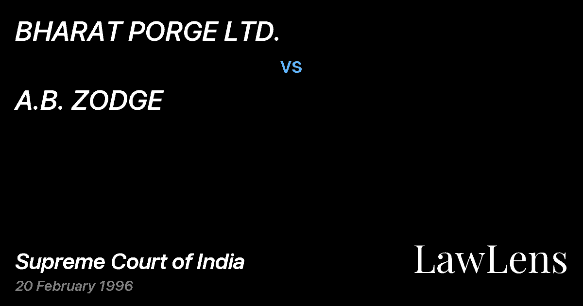Preview image for BHARAT PORGE LTD. vs. A.B. ZODGE