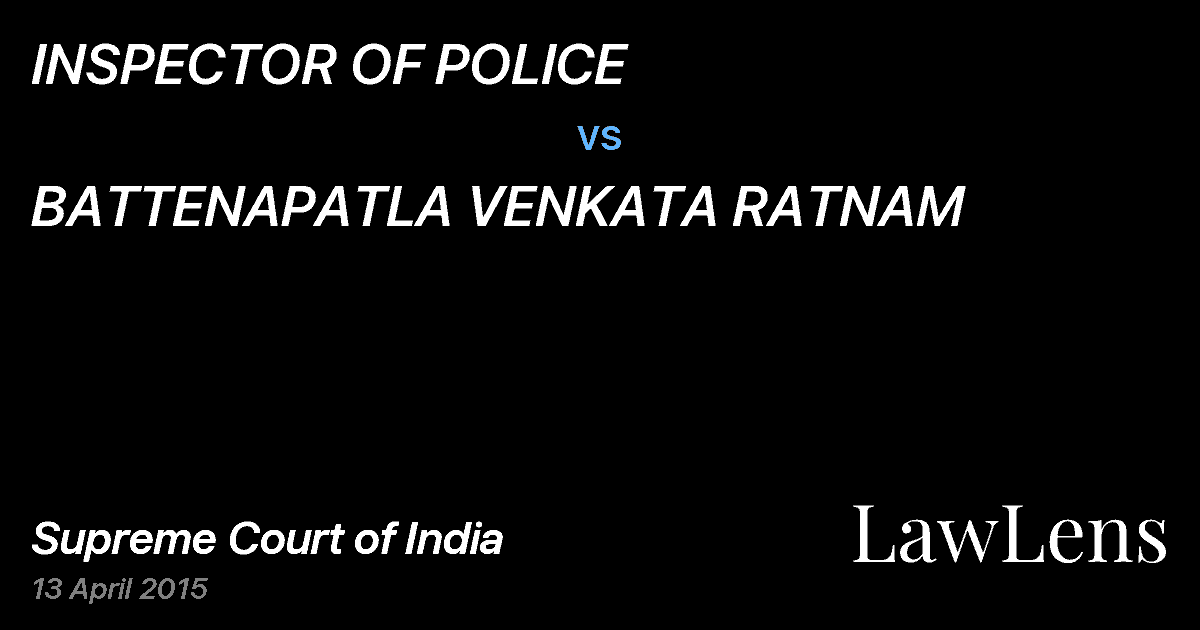 Preview image for INSPECTOR OF POLICE vs. BATTENAPATLA VENKATA RATNAM