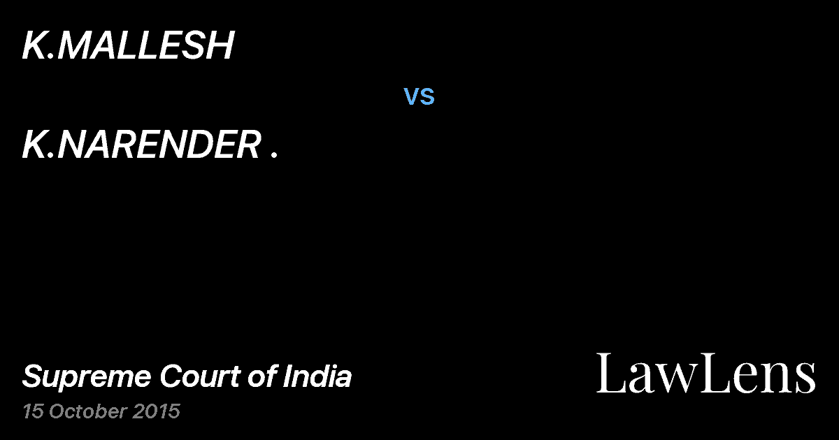 Preview image for K.MALLESH vs. K.NARENDER .