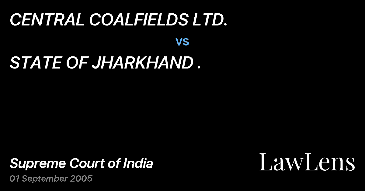 Preview image for CENTRAL COALFIELDS LTD. vs. STATE OF JHARKHAND .