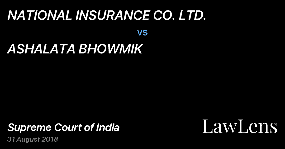 Preview image for NATIONAL INSURANCE CO. LTD. vs. ASHALATA BHOWMIK