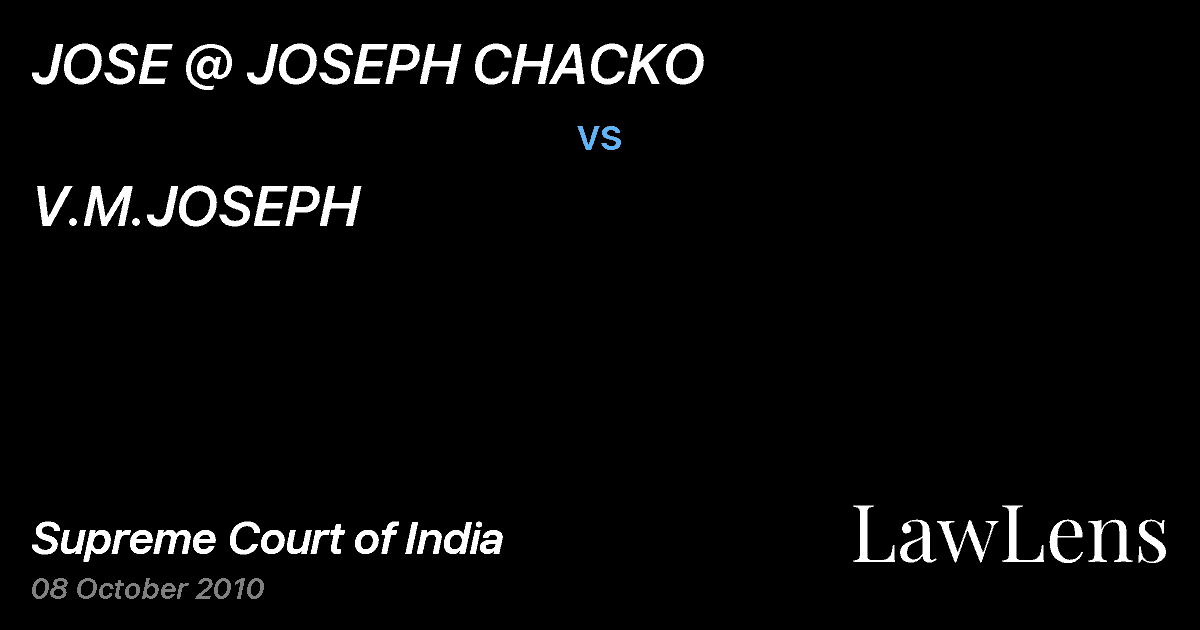 Preview image for JOSE @ JOSEPH CHACKO vs. V.M.JOSEPH