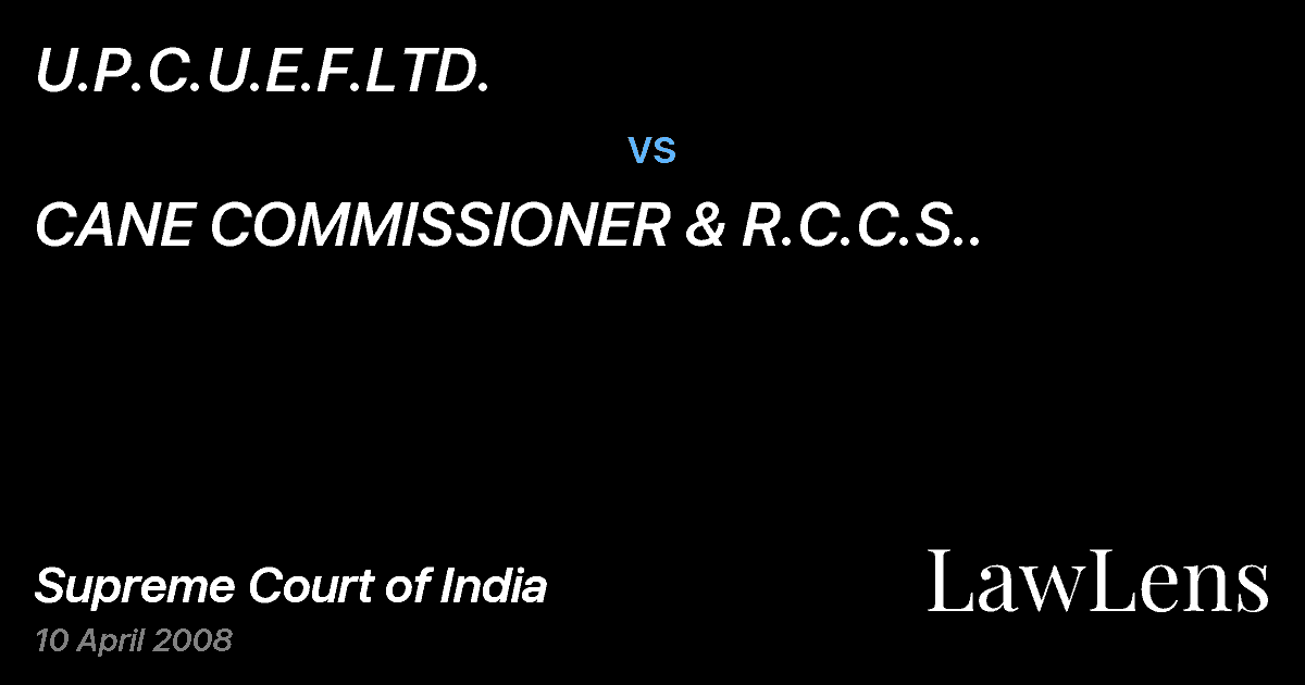 Preview image for U.P.C.U.E.F.LTD. vs. CANE COMMISSIONER & R.C.C.S..