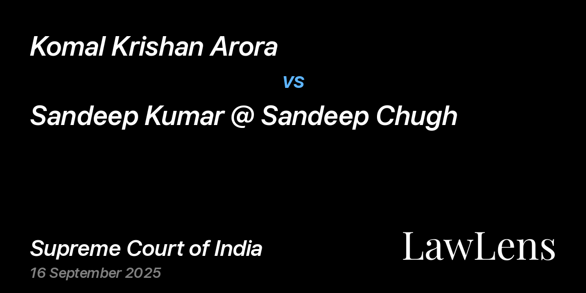 Preview image for Komal Krishan Arora vs. Sandeep Kumar @ Sandeep Chugh