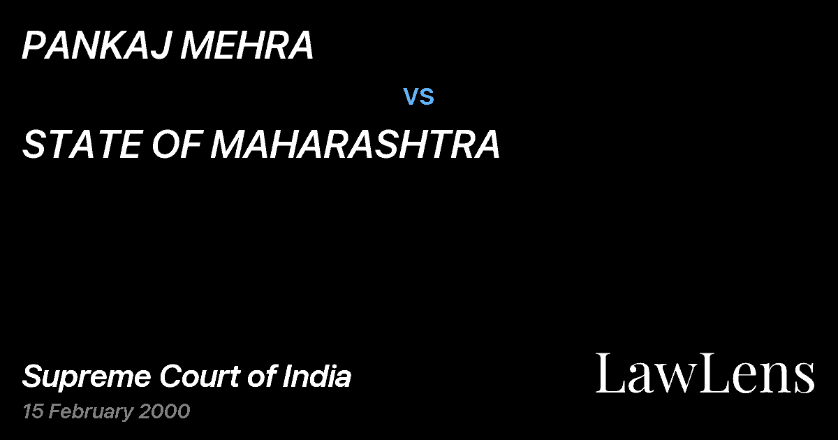 Preview image for PANKAJ MEHRA vs. STATE OF MAHARASHTRA