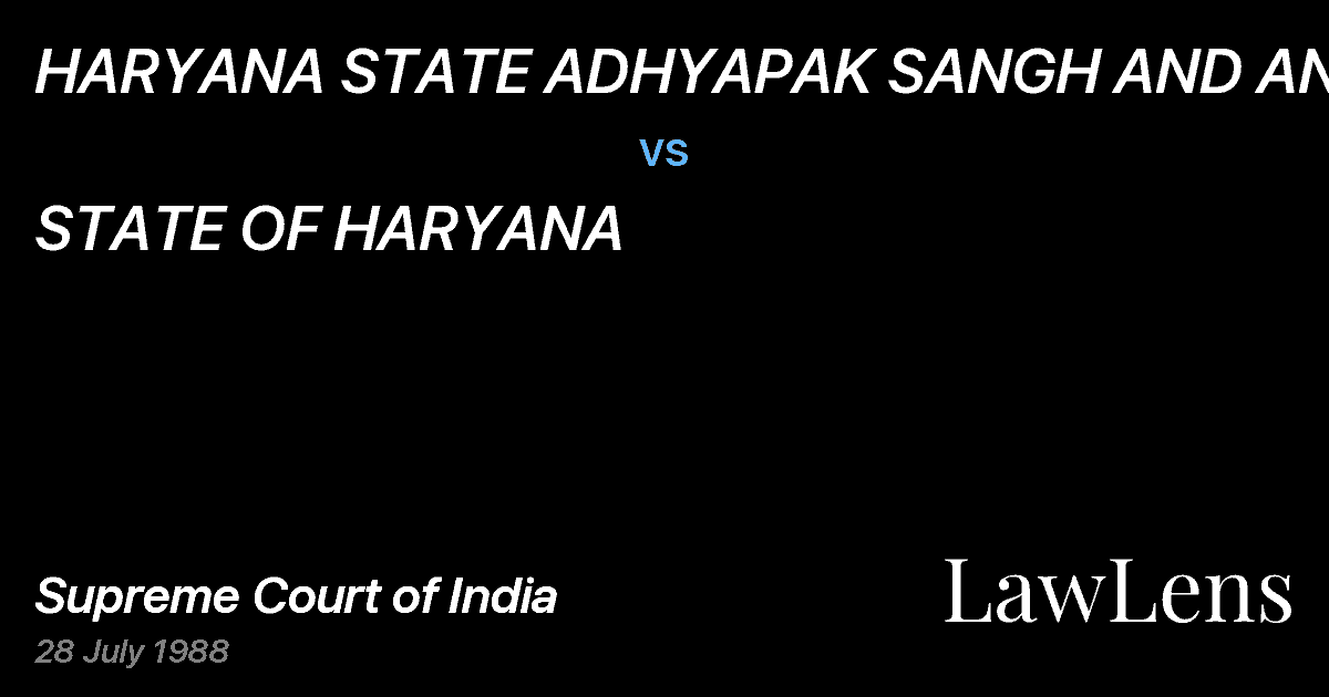 Preview image for HARYANA STATE ADHYAPAK SANGH AND ANR.& vs. STATE OF HARYANA