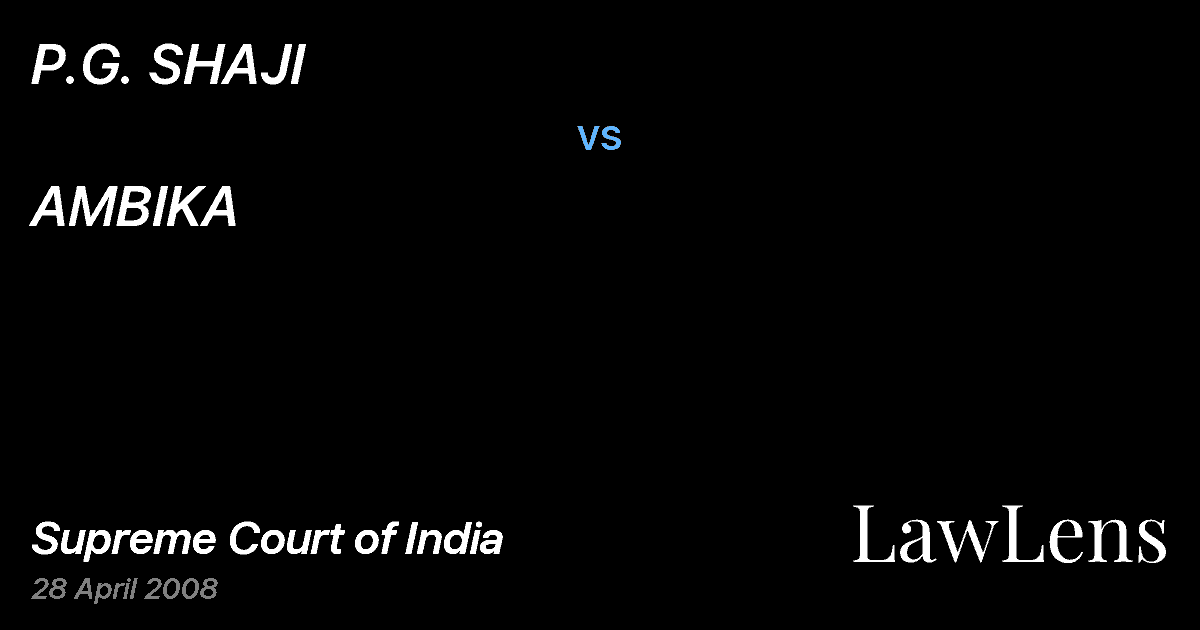 Preview image for P.G. SHAJI vs. AMBIKA