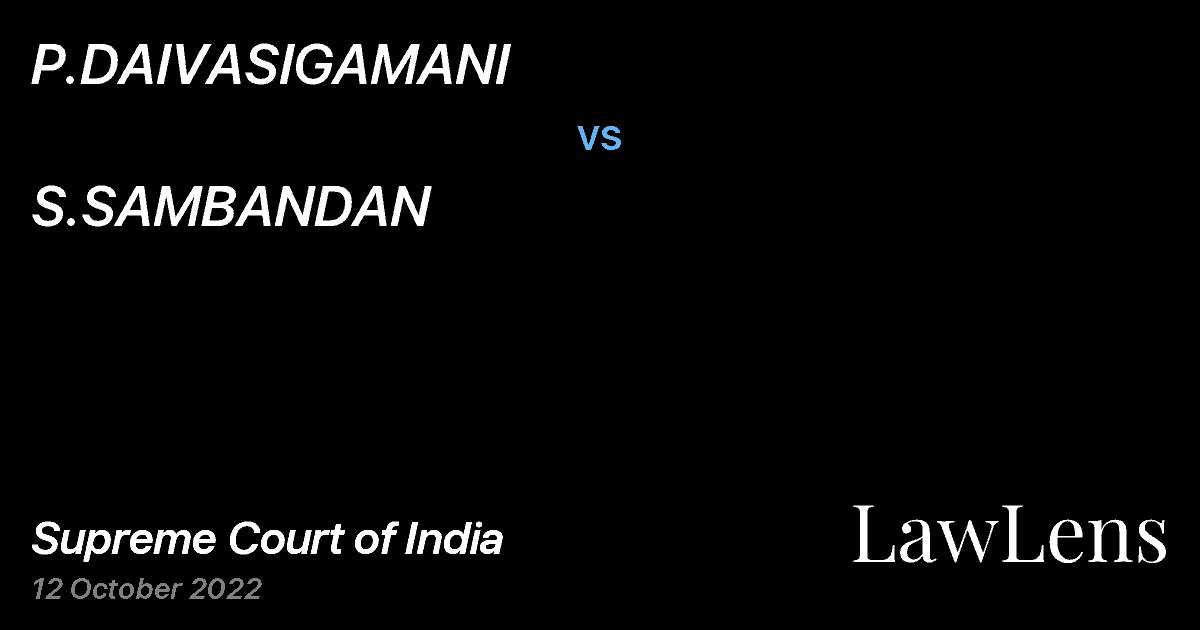 Preview image for P.DAIVASIGAMANI vs. S.SAMBANDAN