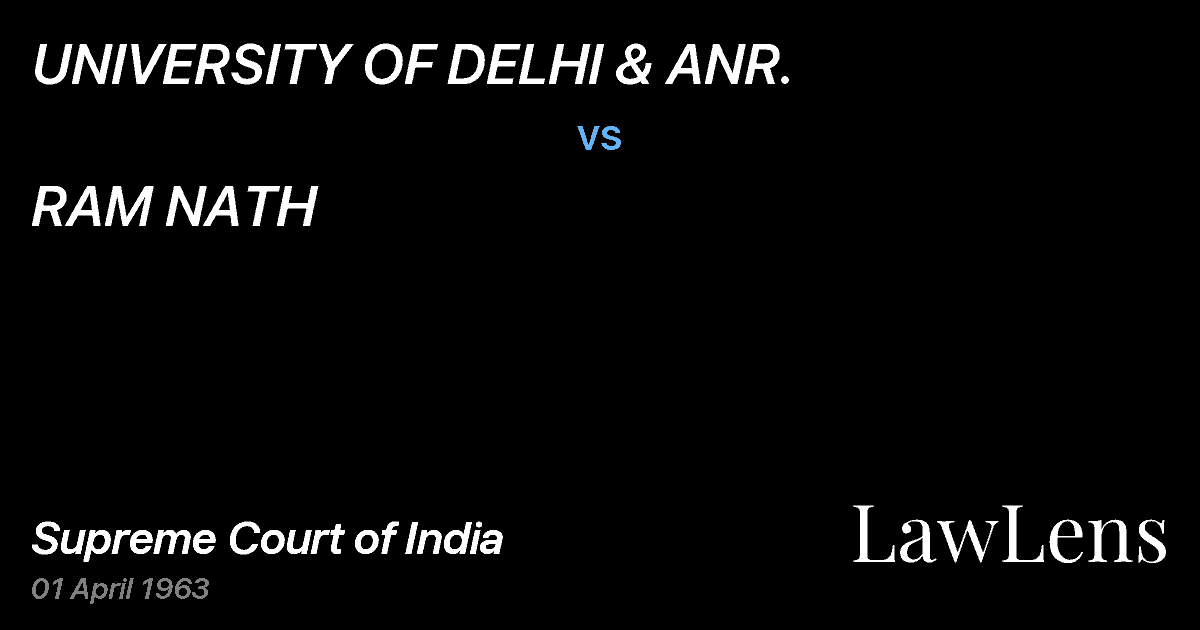 Preview image for UNIVERSITY OF DELHI & ANR. vs. RAM NATH