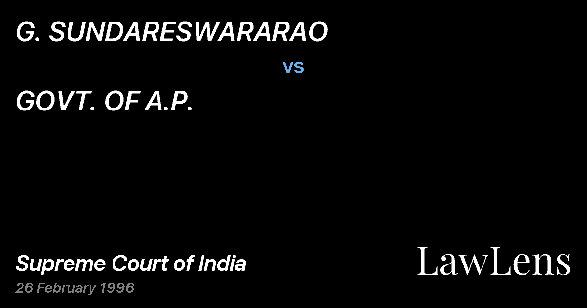 Preview image for G. SUNDARESWARARAO vs. GOVT. OF A.P.