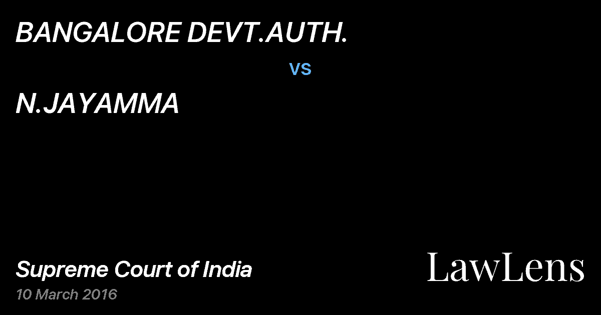 Preview image for BANGALORE DEVT.AUTH. vs. N.JAYAMMA