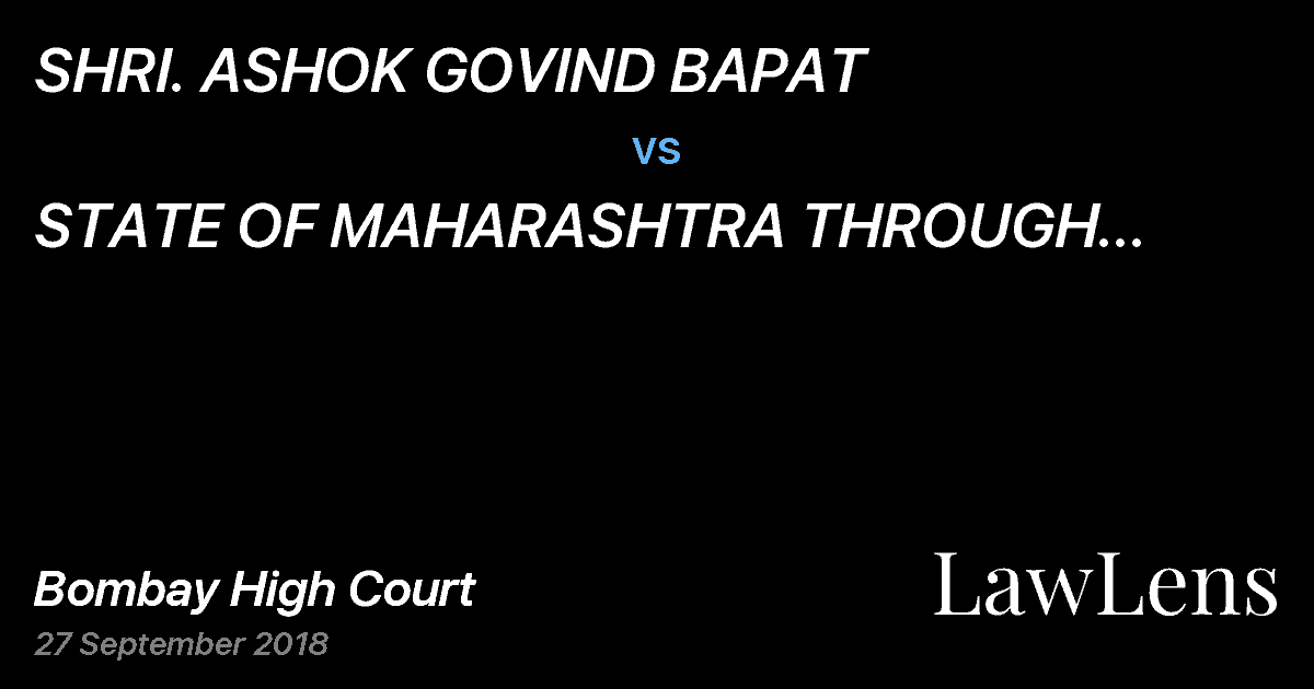 Preview image for SHRI. ASHOK GOVIND BAPAT vs. STATE OF MAHARASHTRA THROUGH SECRETARY AND ORS
